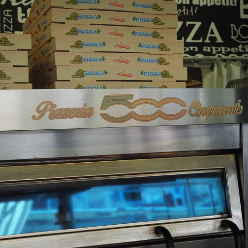 pizzeria Cinquecento Pizza Ofen und Pizza Lieferkarton